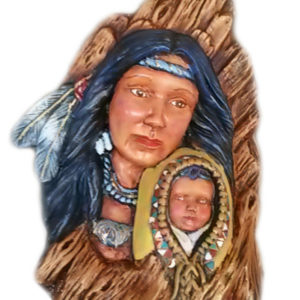 Indiankvinna med baby