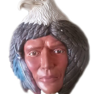 Indianansikte med örn