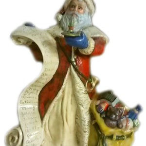 Tomte med önskelista och säck