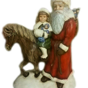 Tomte med häst och flicka